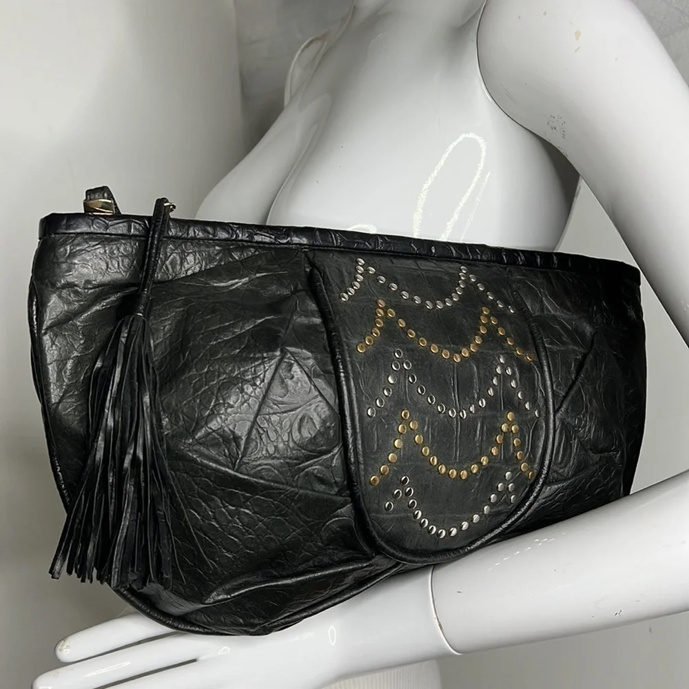 Meyers Large Dark Green Clutch Zip Top Shoulder Bag